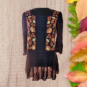Anthropologie Floreat Embroidered Top